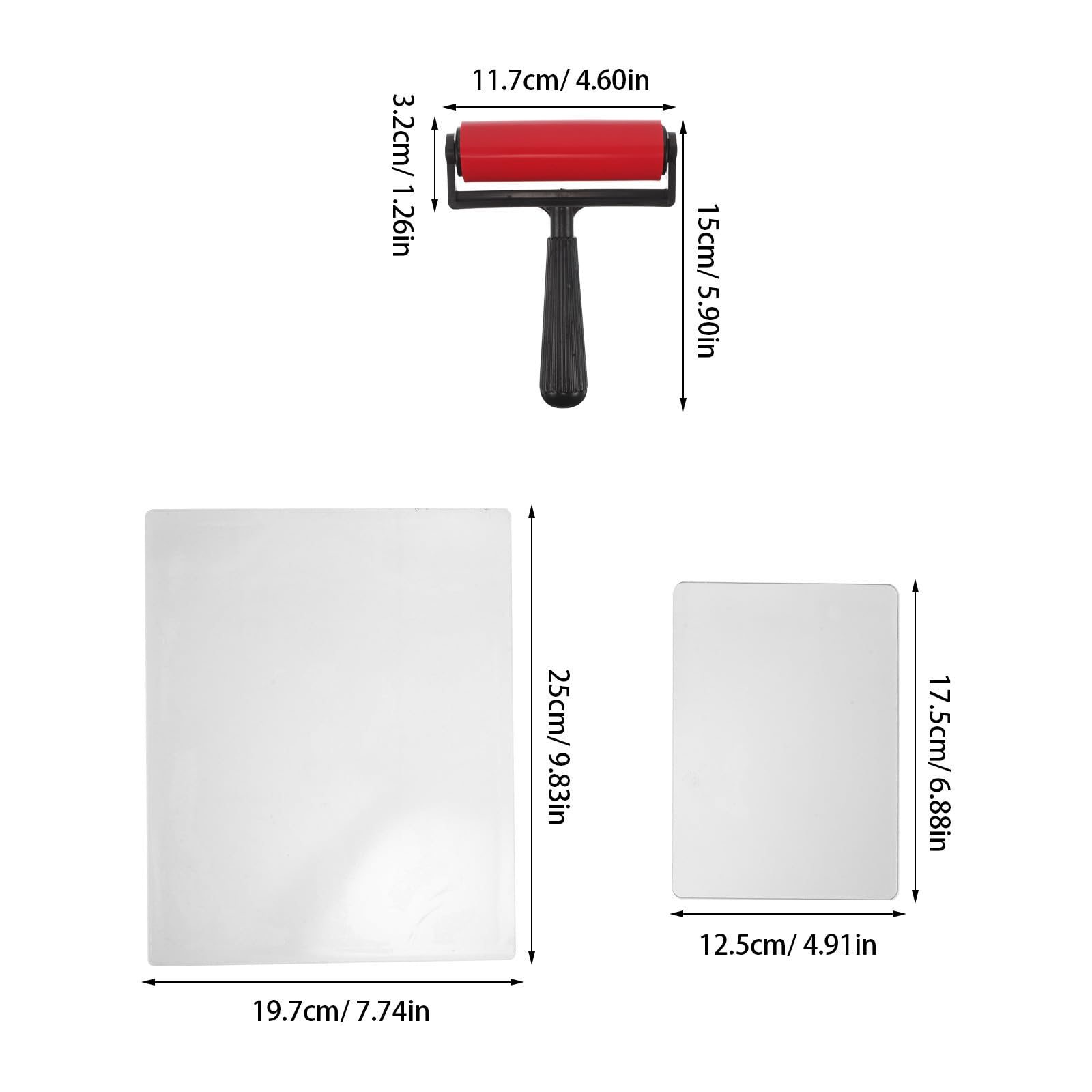UPKOCH Rodillo de Impresión en Gel con Pincel Integrado, Set de 1, Material Plástico y Gel para Proyectos de Artes y Manualidades con Detalles Excepcionales y Transferencia