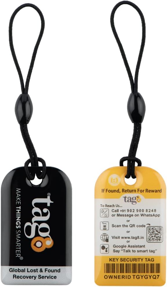 tag8 Key Security Tag with Global Lost and Found Service