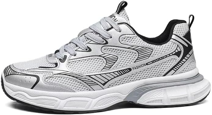 Men's Athletic Sneakers | Striped Side Panel Chunky Shoes | Multi Panel Layered Cushioned Midsole Sneaker | Flexible Walking & Everyday Comfort Sneakers | Everyday Fashion Sneakers (2656)
