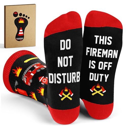 VICRAZY Firefighter Gifts for Men - Premium Firefighter Socks, Unique Fireman Gifts For...