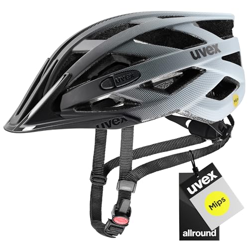 uvex i-vo cc MIPS - Leichter Allround-Helm für Damen und Herren - MIPS-Sysytem - erweiterbar mit LED-Licht - Black-Cloud matt - 56-60 cm