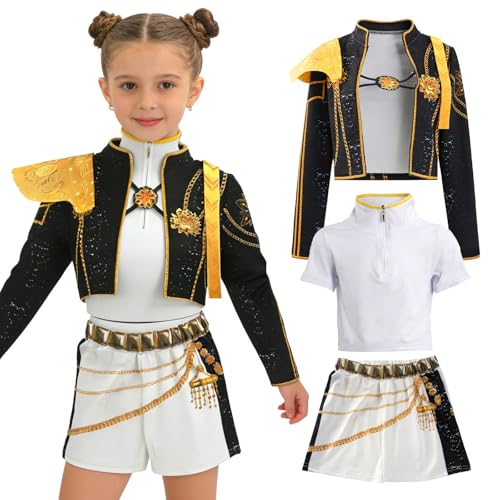 nezafly Anime Cosplay Costume Kids Girls Black Stage Outfits Set Halloween