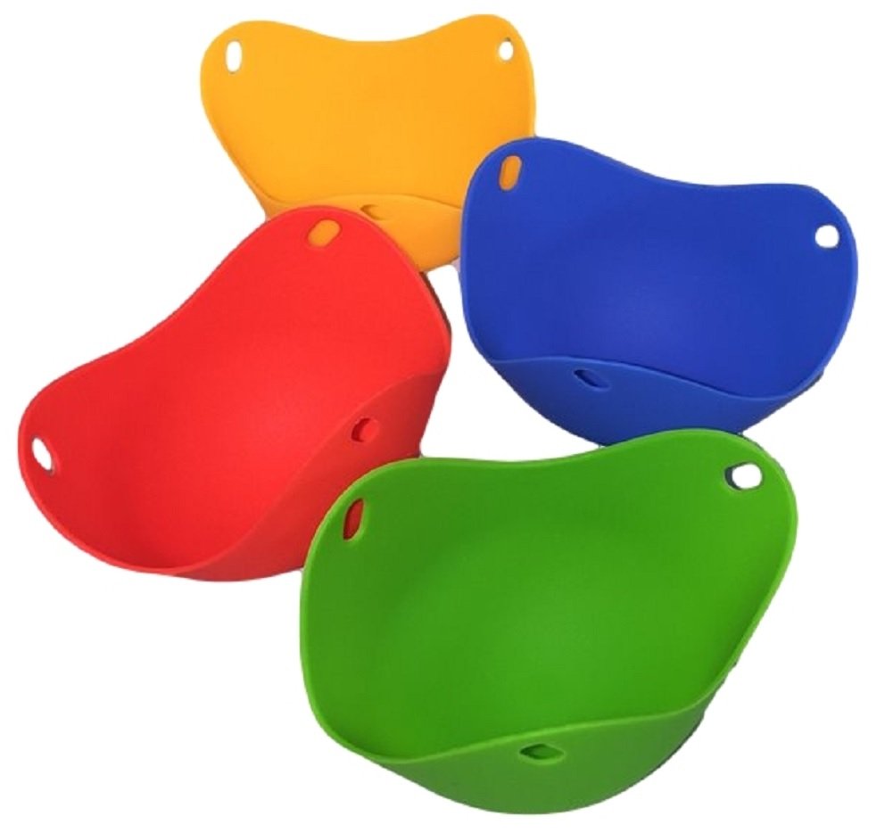 Silicone Egg Poacher Pods Set of 4 Breakfast Brunch Eggs Benedict Melt Chocolate