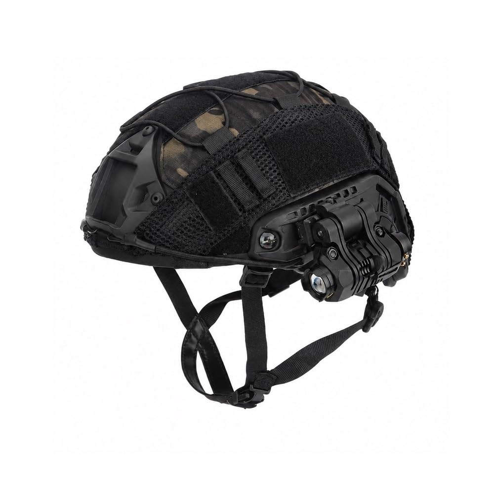 Leichtes, taktisches Fast-Helmset mit Zubehör for Outdoor-Sportausrüstung | 56–60 cm verstellbarer ABS-Schlaghelm, Schienen, Abdeckung und Beleuchtung for den Sport