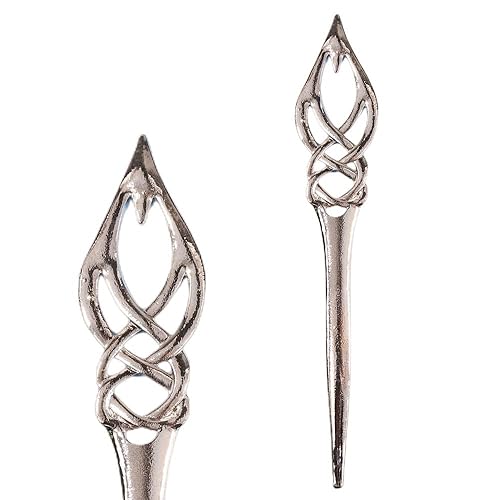 Alfileres de peinado de nudos celtas, color negro, Wicca de bruja, tobogán de pelo renacentista, accesorios para el cabello para mujeres, palo de