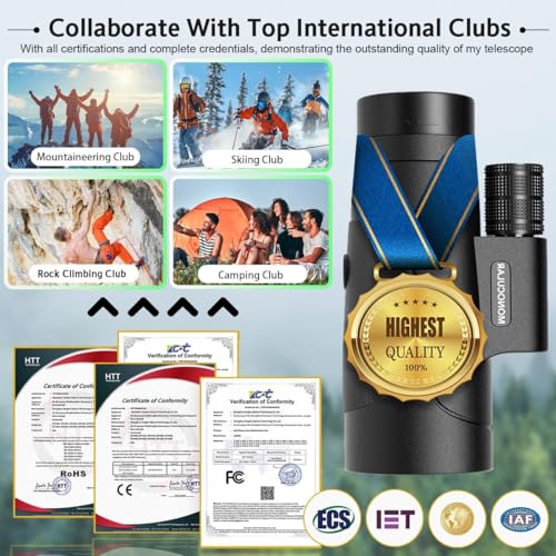 Asacam® 80x100 Monocular Telescope High Powered for Smartphone HD Monoculars for Adults with Adapter/Tripod for Bird Watching Camping Hiking Traveling Outdoor Wildlife-2026 Update