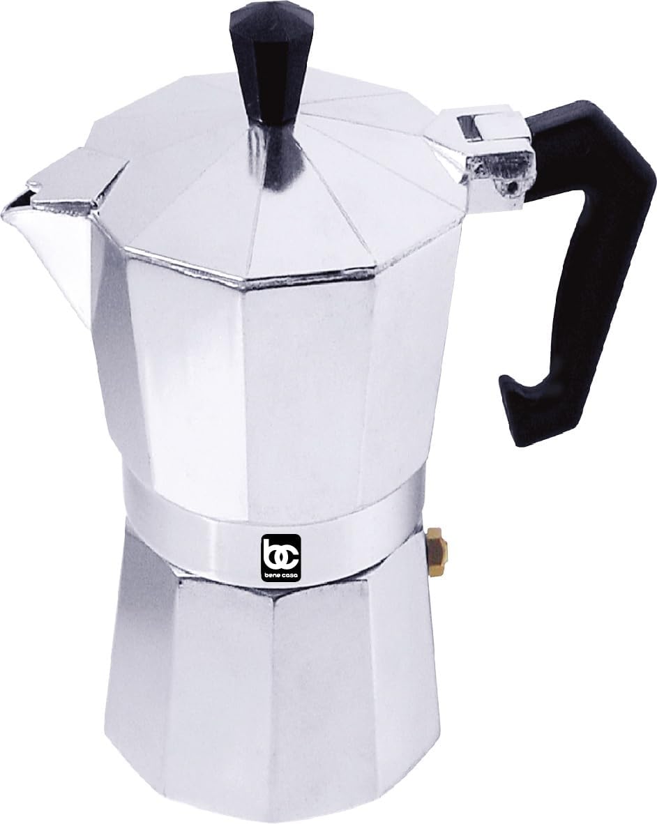 Bene Casa Classics BC-17720 3-Cup Aluminum Espresso Maker, silver