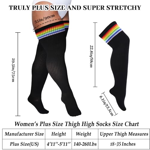 Image of Plus Size Thigh High Socks for Women Thick Thighs Cotton Knit Extra Long Over the Knee Leg Warmer
