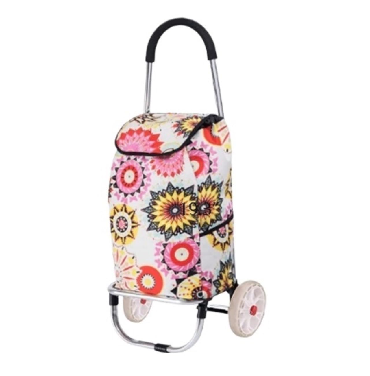 Wózki na zakupy, Wózek na kółkach Push Tote Składany wózek narzędziowy z torbą zakupy, bagaż, artykuły spożywcze(Multicolor)
