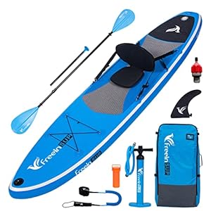 freein Sup Tabla Hinchable de Paddle Surf Tabla de Remo Inflable Paquete Completo ISUP: Domba Doble, Paleta, Adaptador, Soporte para Cámara, Mochila