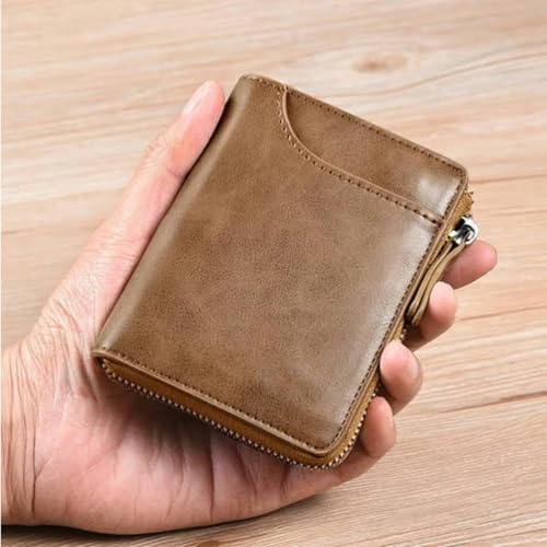 Joyfullygo Wallet, Relevantk Wallet, Joyfullygo Men Wallets Zipper Purse, Unisex Pebble Leather Wallets with RFID Protected, with Credit Card Holder, Coin Holder & Cash Slots (Gray)2