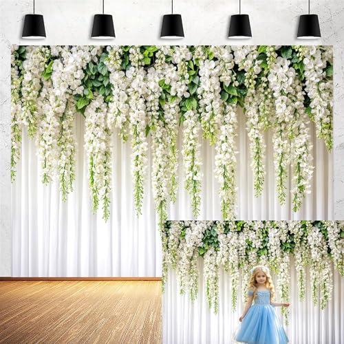 Fondo Fotográfico Flores 10x8ft Blanco para Foto Estudio miniatura 1