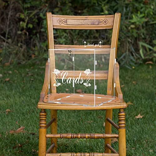 Fcdecor Acrylic Wedding Card Box With Lock, Clear Card Boxes For Wedding Reception Money Holder With Card Sign For Wedding Decorations, Baby Showers, Birthdays, Bridal Or Graduation Party Supplies #TOP3