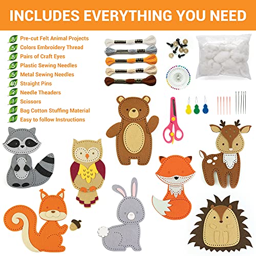 Craftorama-Sewing-Kit-for-Kids-Fun-and-Educational-Animal-Craft-Set-for-Boys-and-Girls-Age-7-12-Sew-Your-Own-Felt-Animals-Craft-Kit-for-Beginners-165-Piece-Set Craftorama-Sewing-Kit-for-Kids-Fun-and-Educational-Animal-Craft-Set-for-Boys-and-Girls-Age-7-12-Sew-Your-Own-Felt-Animals-Craft-Kit-for-Beginners-165-Piece-Set