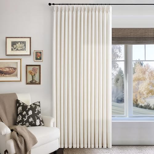Image of 60 Inch Width Curtains 90 Inches Long Linen Curtains Pinch Pleated