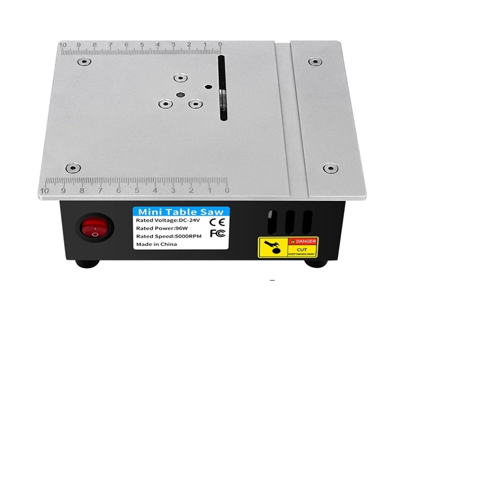 Mini Sierra de mesa multifuncional 96W y 24V, sierras eléctricas escritorio 5000RPM, máquina cortadora torno banco for carpintería, herramienta bricolaje, hoja 63mm Para uso doméstico
