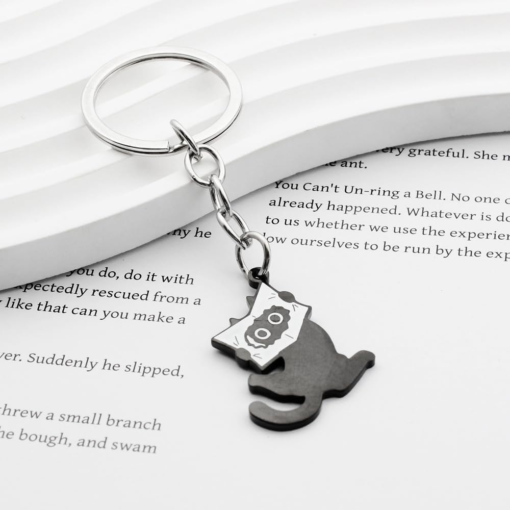 Cat key Chain, Cute Keychain for Women Cool Stuff Decor Cat Keychain Gifts For Cats Lover Funny Gift for Women