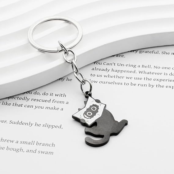 Cat Lover Gifts for Women Men, Cute Black Cat Keychain, Funny Mom Halloween Gifts Christmas Stocking Stuffers
