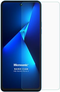 Microsonic TECNO Pova 5 Pro Nano Glass Cam Ekran Koruyucu [Pova 5 Pro ile Uyumlu Ekran Koruyucu -  effaf]