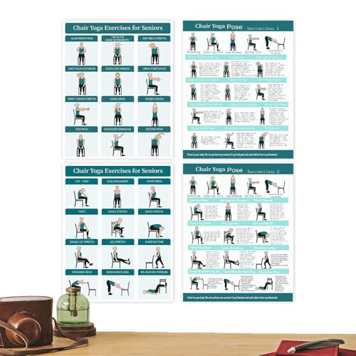 Tarjetas de entrenamiento de flexibilidad de movilidad y tabla de yoga para silla 10 x 8