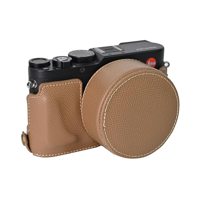 Funda mitad piel PU para Leica D-Lux 8 color marrón miniatura 4