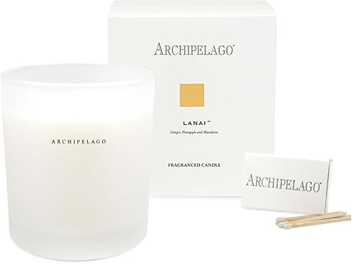 Archipelago Botanicals Vela perfumada, Lanai, mezcla de cera prémium vertida a mano, mechas de algodón sin plomo, tarro de vela de vidrio con caja