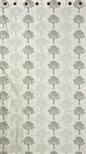 Image of Exporthub Glossy Shine 3D Floral Digital Printed Green Colour Window Curtains 5 feet Long Set of 2 Pc, for Living Room and Bedroom (EHSPR079 54)