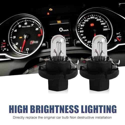 Titwaye 5 PCS DB501 T5 Halogen Bulb, Flat Top A/C Neo Wedge Bulb, Anti-vibration Climate Control Light for Dashboard, Universal for Most Cars (White Light #1)