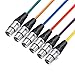 NEEWER 6 Pack 3 feet/1m Mic Cable Cord, XLR Male to XLR Female Microphone Audio Colored Snake Cables (Purple/Red/Blue/Orange/Yellow/Green)