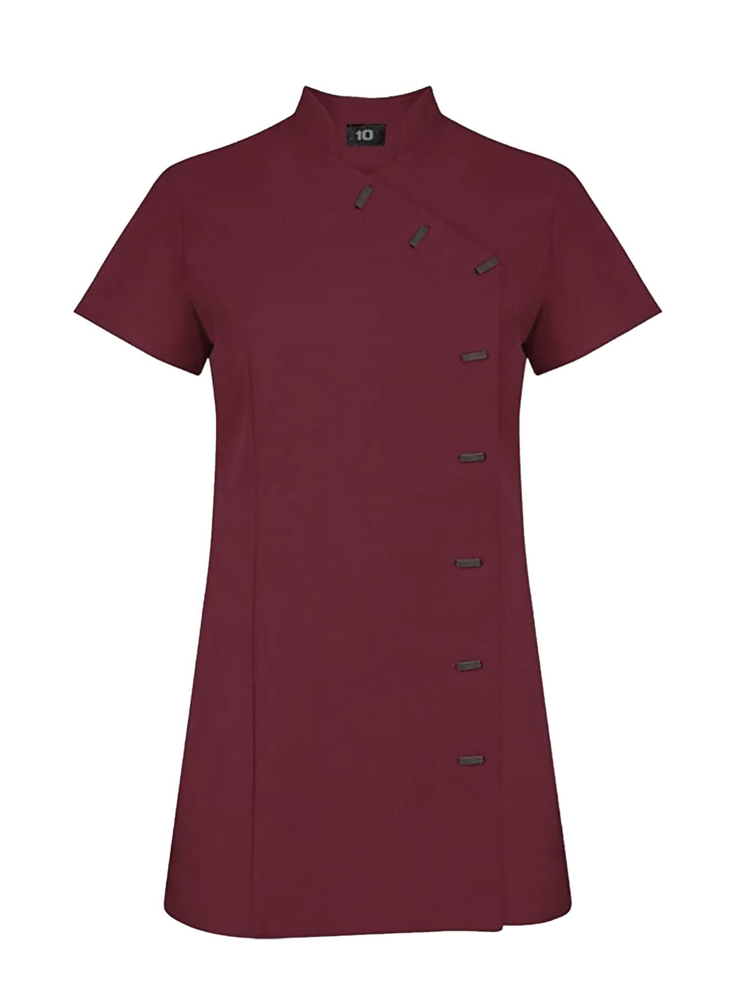 Black Pepper Women's Burgundy Black Beauty Tunic Spa Salon Beautician Tunic Nail Massage Therapist Uniform, Size 6