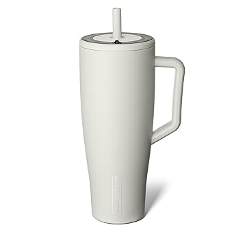BruMate Era 40 oz Tumbler with Handle and Straw | 100% Leakproof Insulated Water Bottle Tumbler with Lid and Flexible SoftSip Straw | Made of Stainless Steel | Cup Holder Friendly | 40oz Dune
