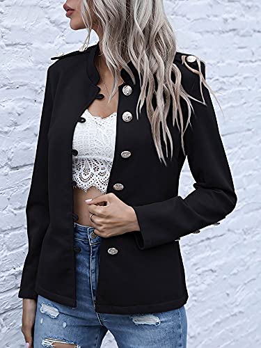 Staright Moda feminina inverno cor sólida terno gola manga comprida botão casual fino escritório bla