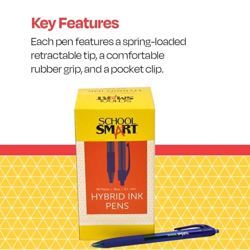 School Smart Bolígrafos Retráctiles Gel e Ink Azul x48 miniatura 5