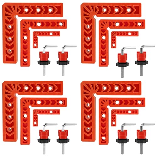 WENLISELL Corner Clamps for Woodworking with 8 Clamp, 90 Degree Positioning Squares Right Angle Clamps for Cabinets, Picture Frames, Drawers, Set of 12（3 4 6）