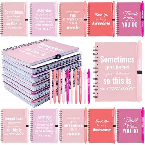 Cuadernos inspiradores con bolígrafos para regalos de agradecimiento a empleados y oficina
