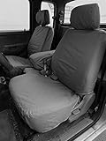 Durafit Seat Covers, Made to fit 2001-2004 Tacoma Front Seat Covers in Gray Endura 60/40 Split Seat with Integrated Opening Console, Adj. headrests, and Fold Console w/Lid