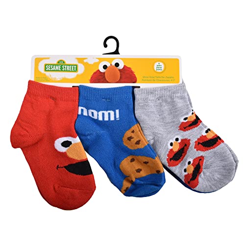 Sesame Street Baby Boy's 6-Pack Quarter Socks, Red, 2T-4T3