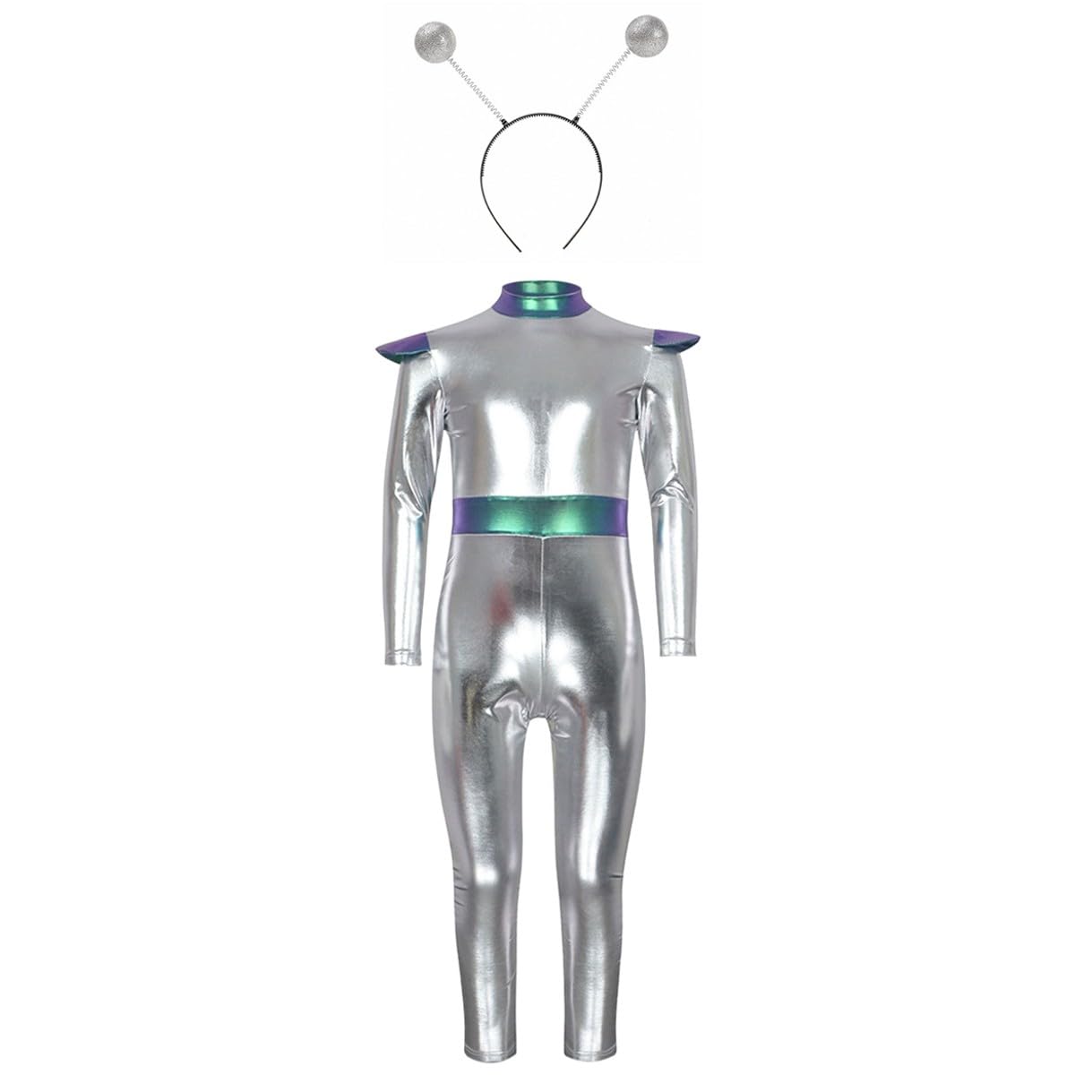 Niños Cosplay niña AI astronauta alien robot robots juego de rol fiesta traje Halloween tribunal vestido de logro inusual