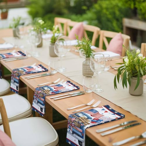 Servilletas de tela cuadradas azules pack x4 50x50 cm miniatura 4