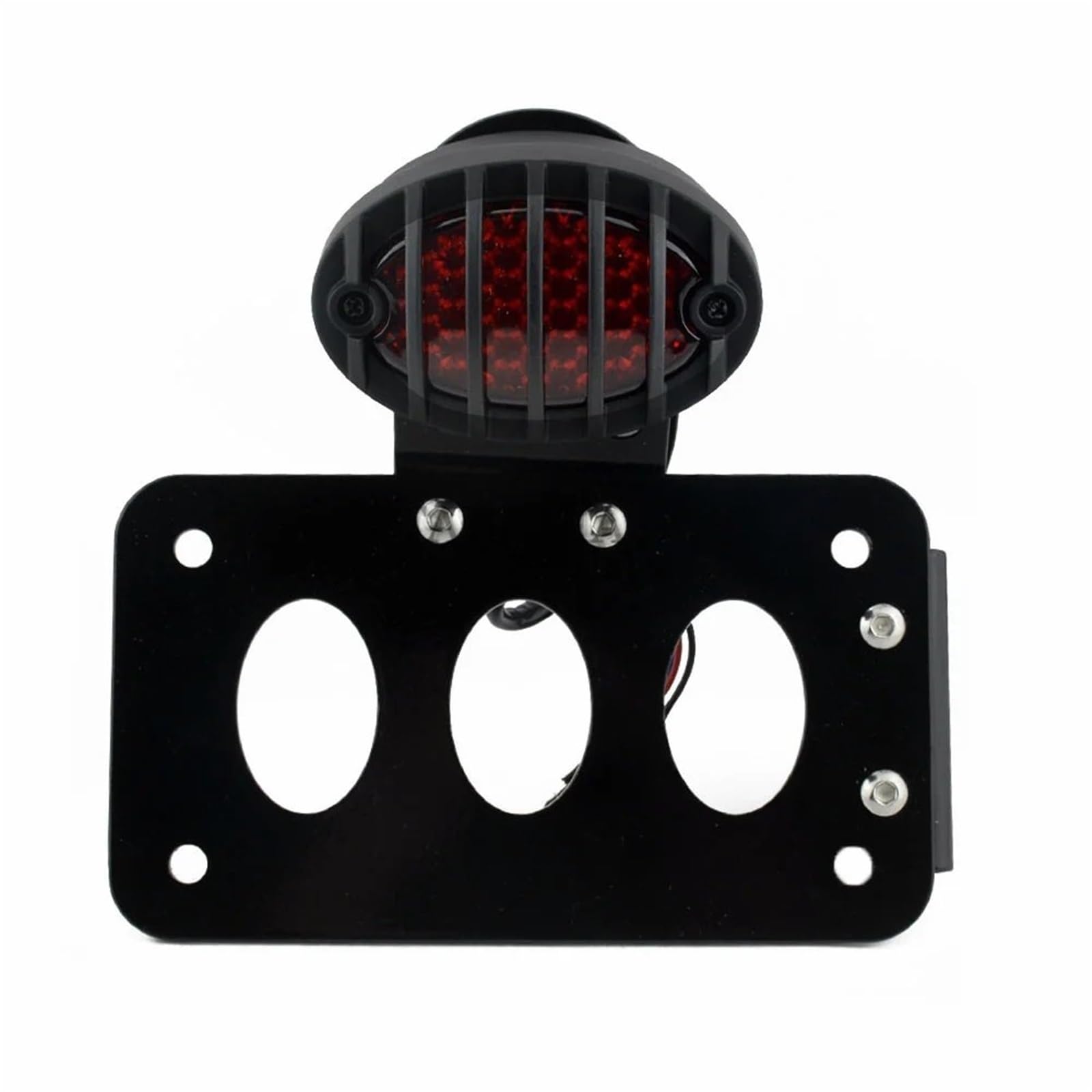 Tablica rejestracyjna motocykla Motocyklowy aluminiowy uchwyt na tablicę rejestracyjną z boku, LED, czerwone światło tylne, pasuje do Harley Bobber(Type 1)