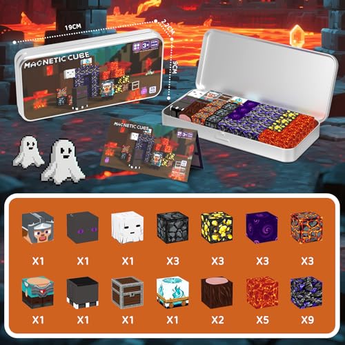 Image of Magnetic Building Blocks Travel Toys: 35pcs with Portable Tin, 45s Storage