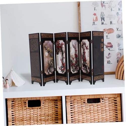 Paravent pliant en bois mini de bureau écran décoratif chinois ancien