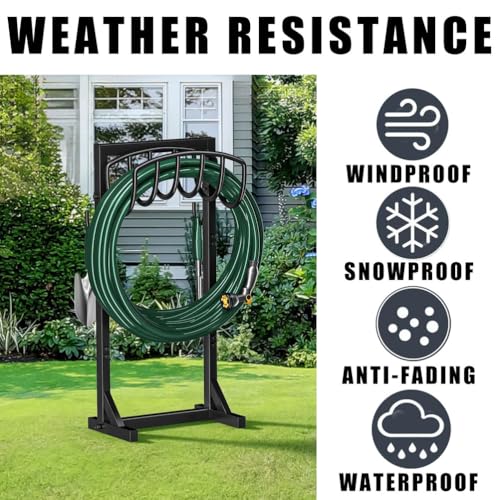 Support de tuyau d'arrosage en métal amélioré structure robuste et durable de 96cm