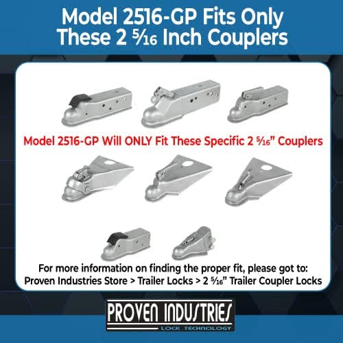 Proven Industries Model 2516 GP Trailer Lock Fits Select 2 5 16 Inch Proven industries model 2516 gp trailer lock fits select 2 5 16 inch