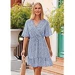 KIRUNDO-Womens-Casual-Short-Sleeve-V-Neck-Ruffle-Leopard-Print-High-Waist-Flowy-Mini-Dress-with-Belt