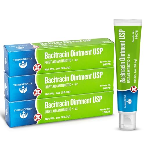 Bacitracin Antibiotic Ointment with Zinc USP - 1 oz Topical Antibiotic First Aid Ointment 3 Pack - Helps Prevent Infection in Minor Cuts Scrapes and Burns