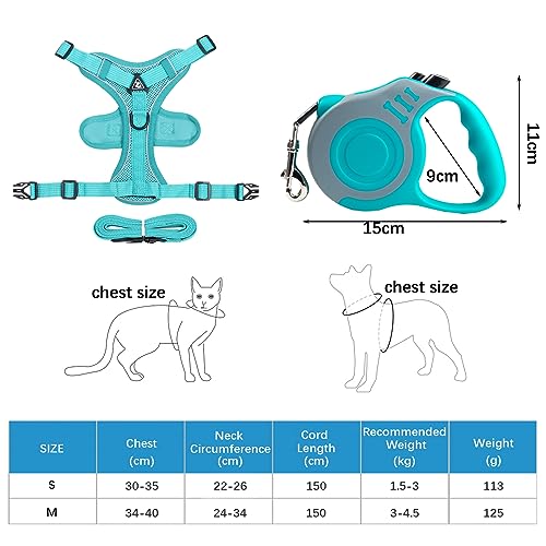 Cat Harness and Lead Set, Escape-Proof Kitten Harness with Retractable Cat Lead - Image 2