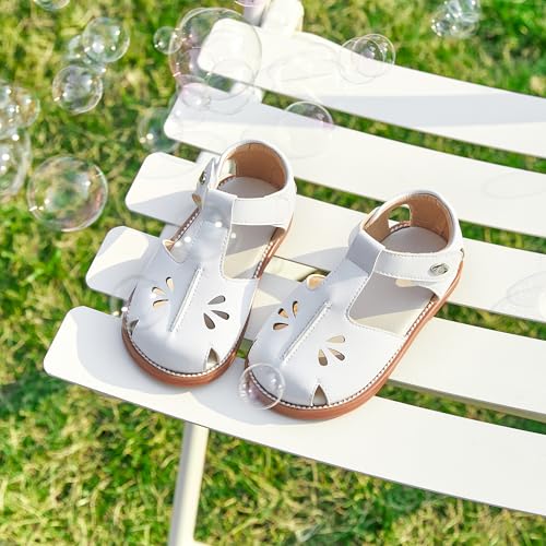 Image of Felix & Flora Toddler Girls Sandals Soft Rubber Princess Flat Shoes Flower Girl Shoes