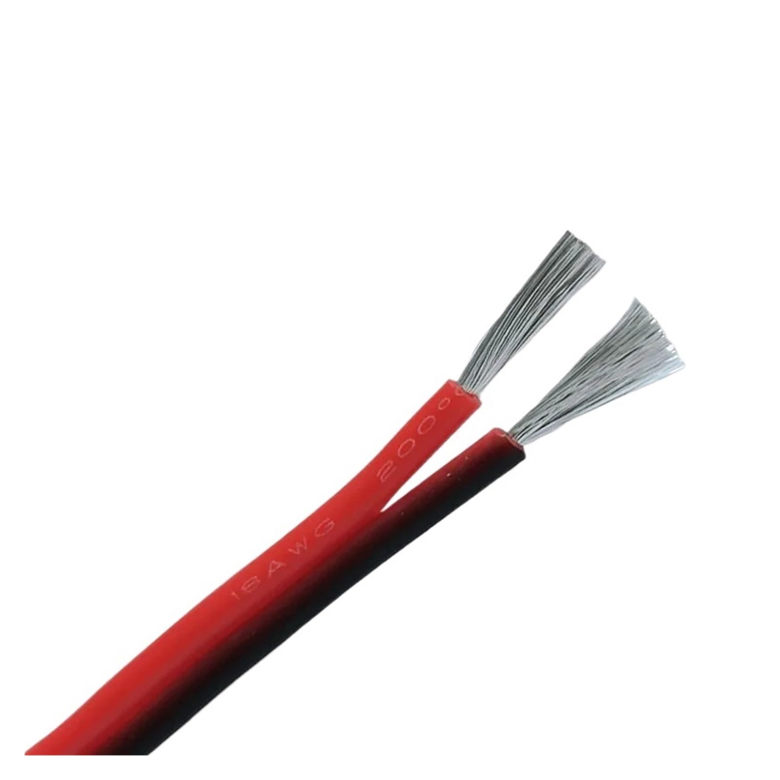 Cable eléctrico resistente a altas temperaturas, Cable de silicona 2 pines 8-20 AWG Alambre trenzado cobre estañado alta temperatura(50m,14 AWG - 2.0mm2)