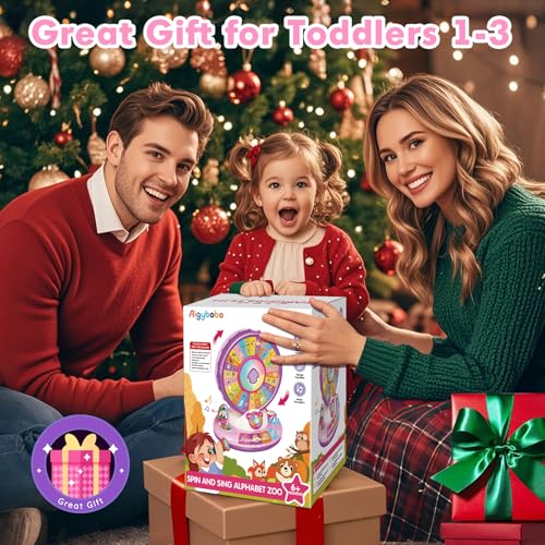 Learning Toy for 1 Year Old Girls, Interactive Spin and Sing Musical Toys for Toddler 12-18 Months, Learning Games with Alphabet and Animals Sounds, Christmas Birthday Gifts for Baby Ages 1-3 by Duchong - Image 7